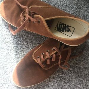 Vans suede brown shoes size men 7 women 8.5
